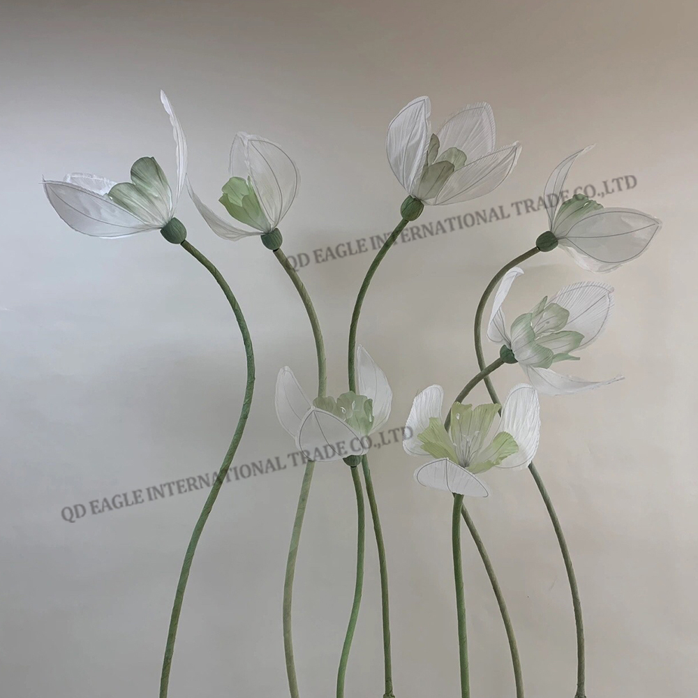 Giant paper Snow drop flowers big flowers with stand for wedding shopping mall decorations