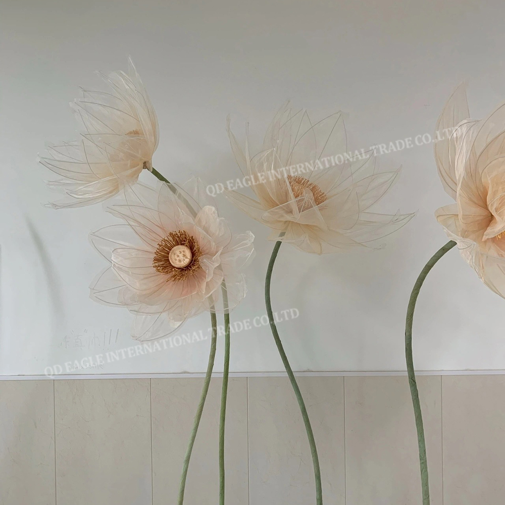 Handmade customized waterproof giant lotus artificial flowers for display event installation wedding decorative.