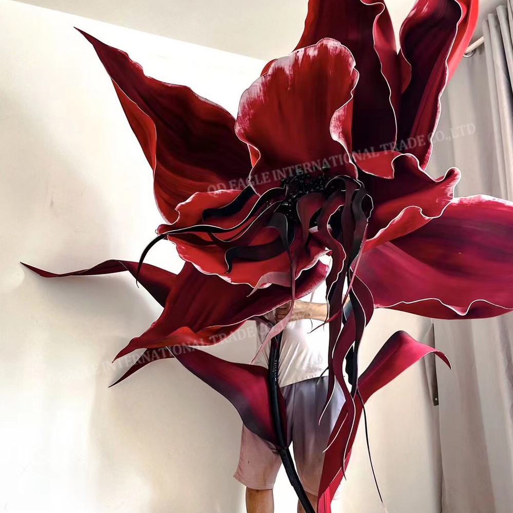 red and black color mixed handmade giant EVA lily flower