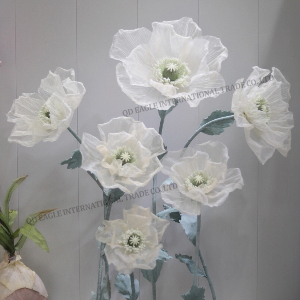 Fairytable graceful silk flowers large size artificial poppy for event store window display wedding backdrop decoration.