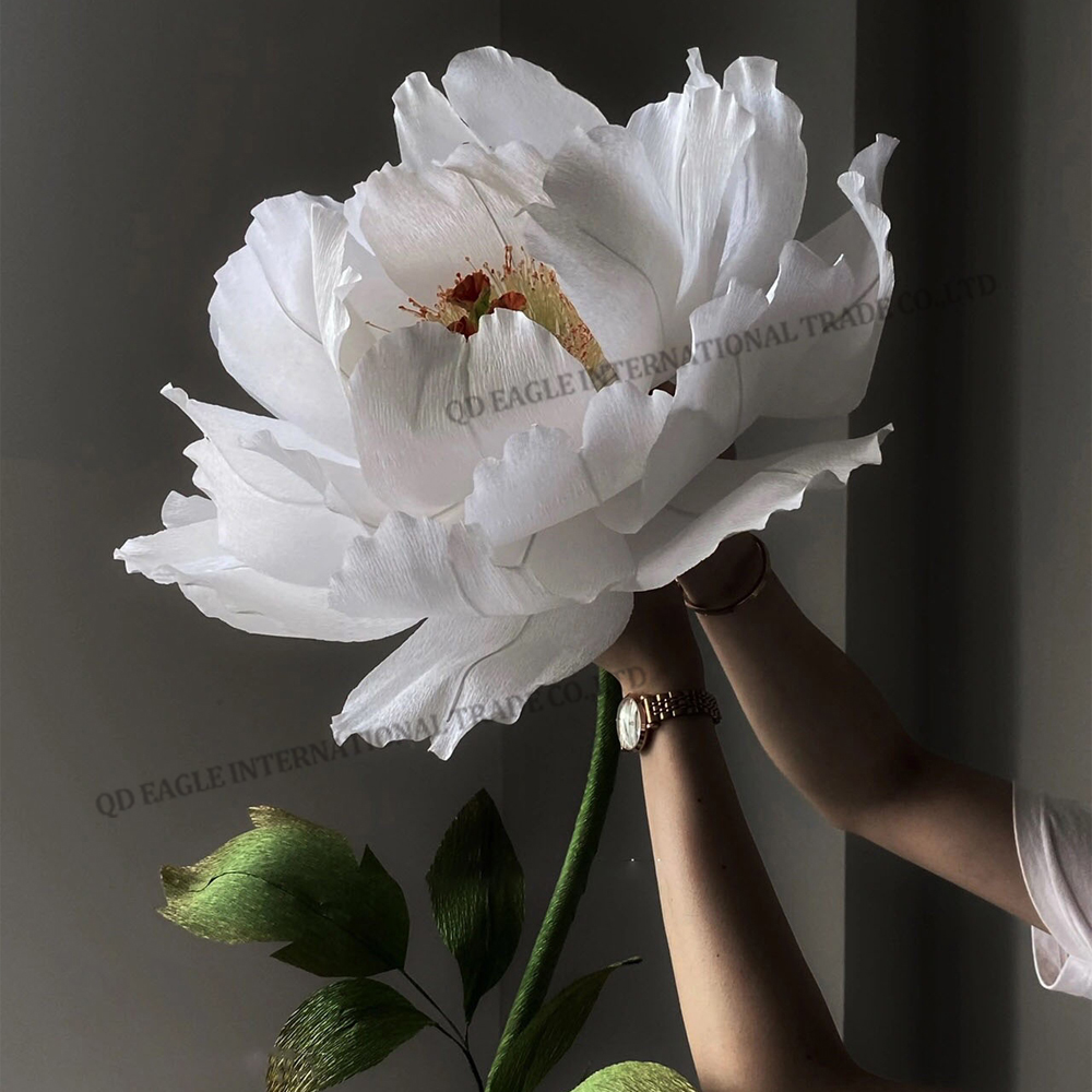 standing handmade paper artificial giant peony ...