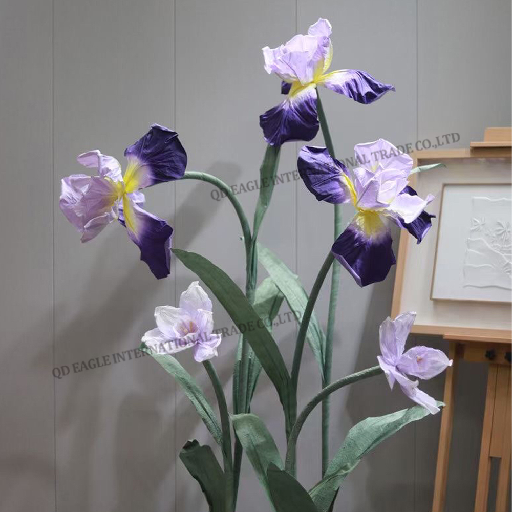 Gradient purple paper iris huge flower set