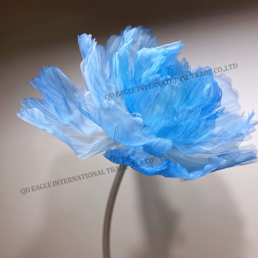 Silk blue peony hand made silk flowers artificial giant flower set home wedding decoration stage event display photography props