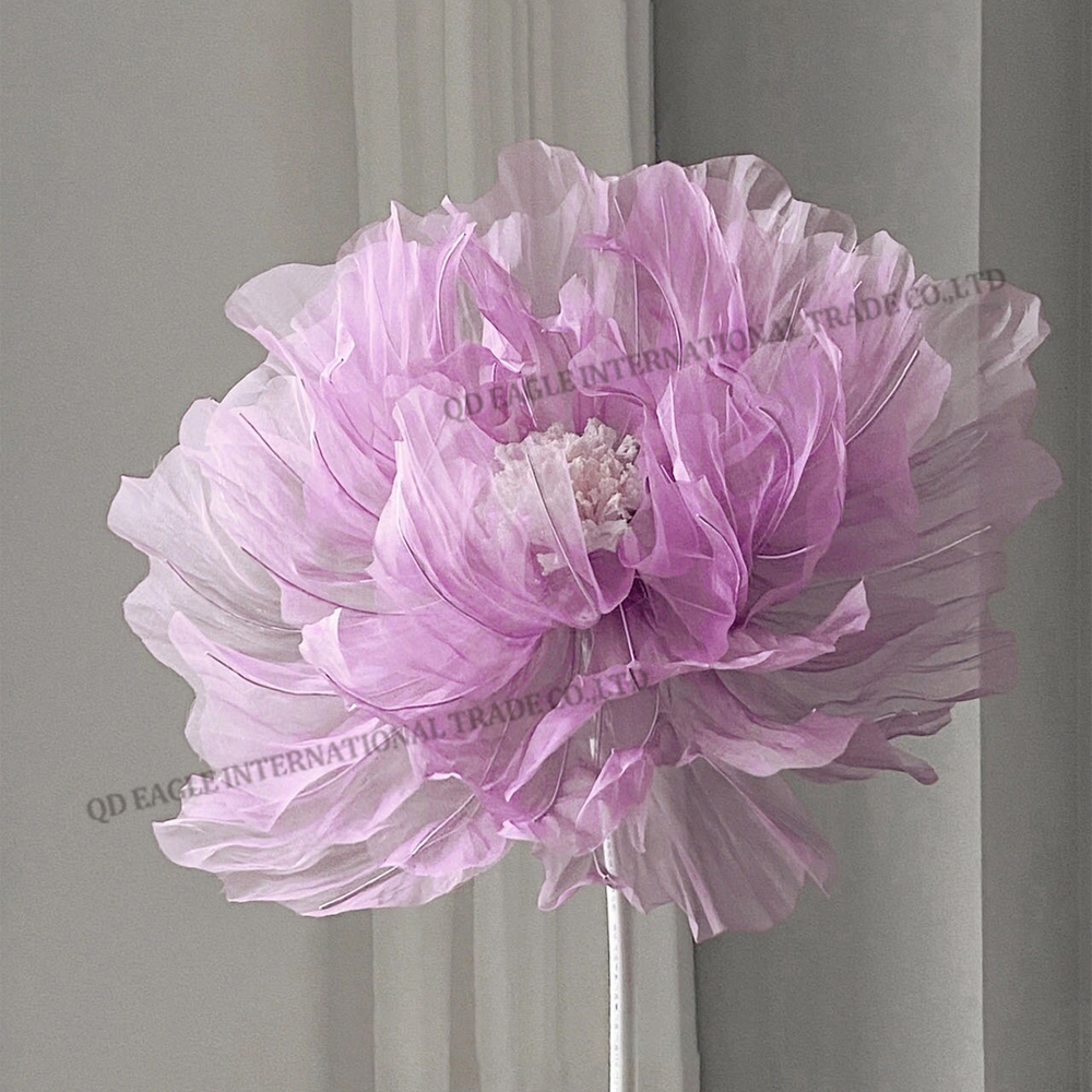 Wholesale luxury silk peony hot selling artificial hand made purple silk peony wedding supply event equipment