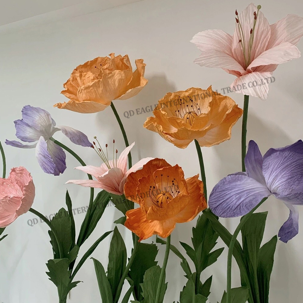 Giant poppy lily iris flowers for wedding event decoration