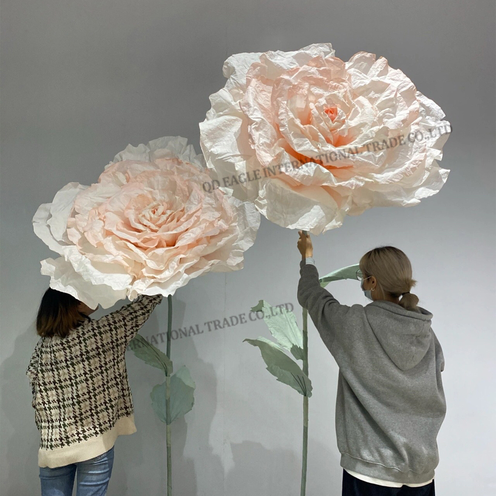 Huge size luxury crepe paper rose flower