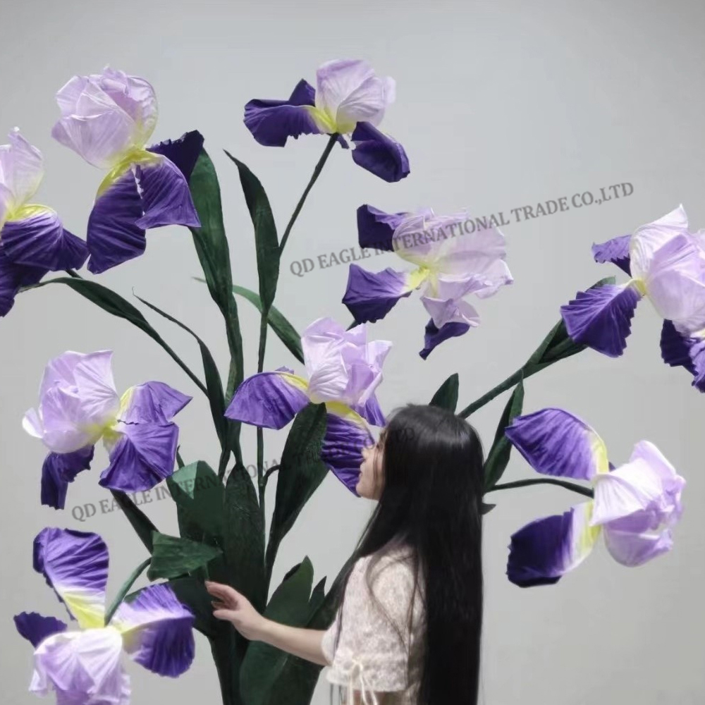 High quality gradient paper giant flowers blue ...