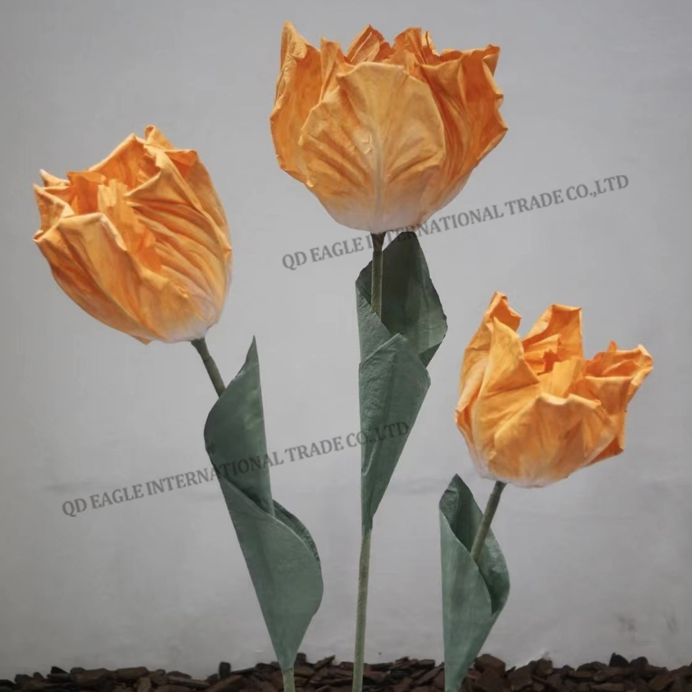 Handmade giant artificial paper tulip flower