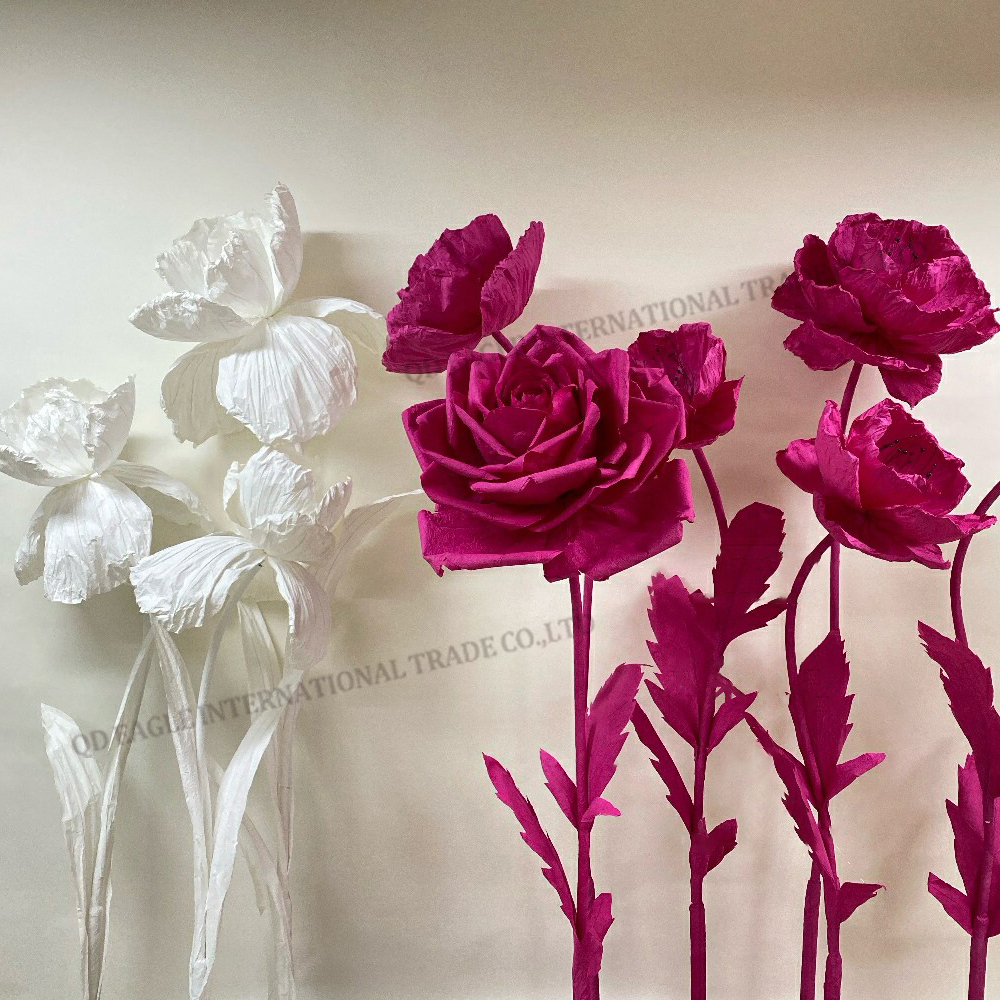 Best selling standing set giant paper rose red ...