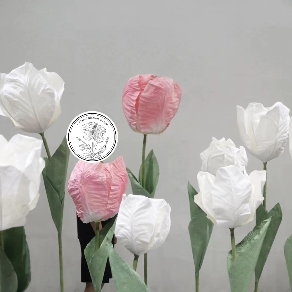 Customized giant silk tulips artificial giant o...