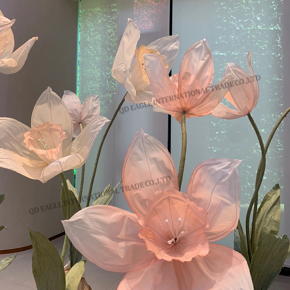 silk pink artificial giant narcissus flower