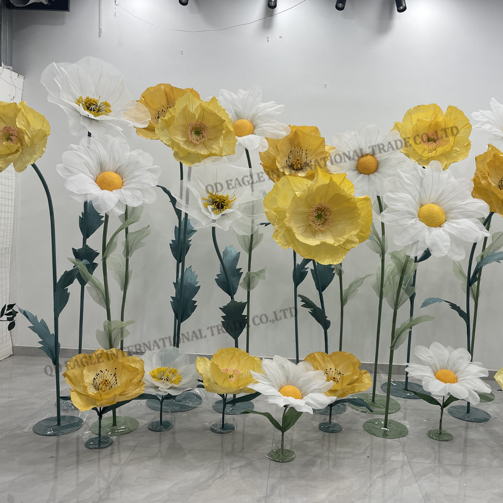 handmade organza daisy paper poppy giant flowers set