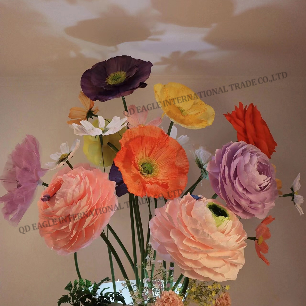 Handmade giant dandelion peony artificial flowers set